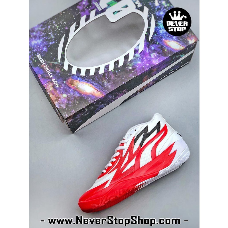 Giày bóng rổ PM MB 02 trắng đỏ mẫu mới, đế rít bám sân chuyên chơi indoor outdoor  | NeverStopShop.com