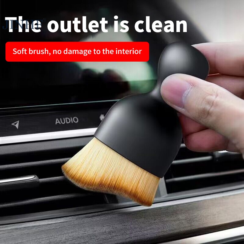 Jinhf Bàn Chải Mềm Làm Sạch Lỗ Thông Gió Xe Hơi Có Vỏ Bọc Làm Sạch Nội Thất Ô Tô Nhân Tạo crevice Duosg