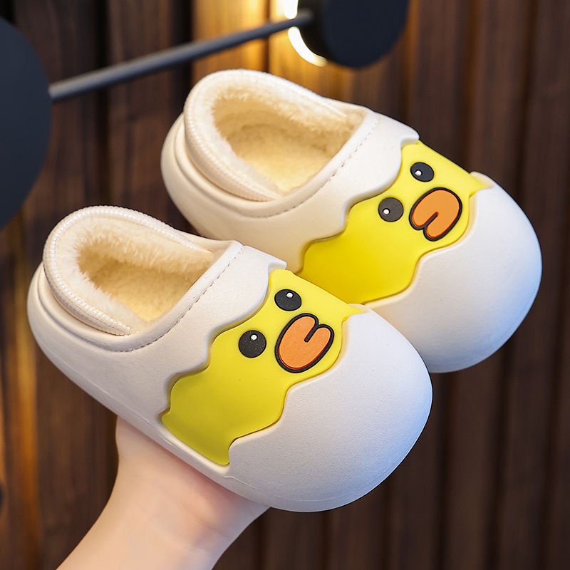 Dép cotton Lót Nhung Chống Trượt Chống Thấm Nước Dễ Thương Xinh Xắn Cho Bé