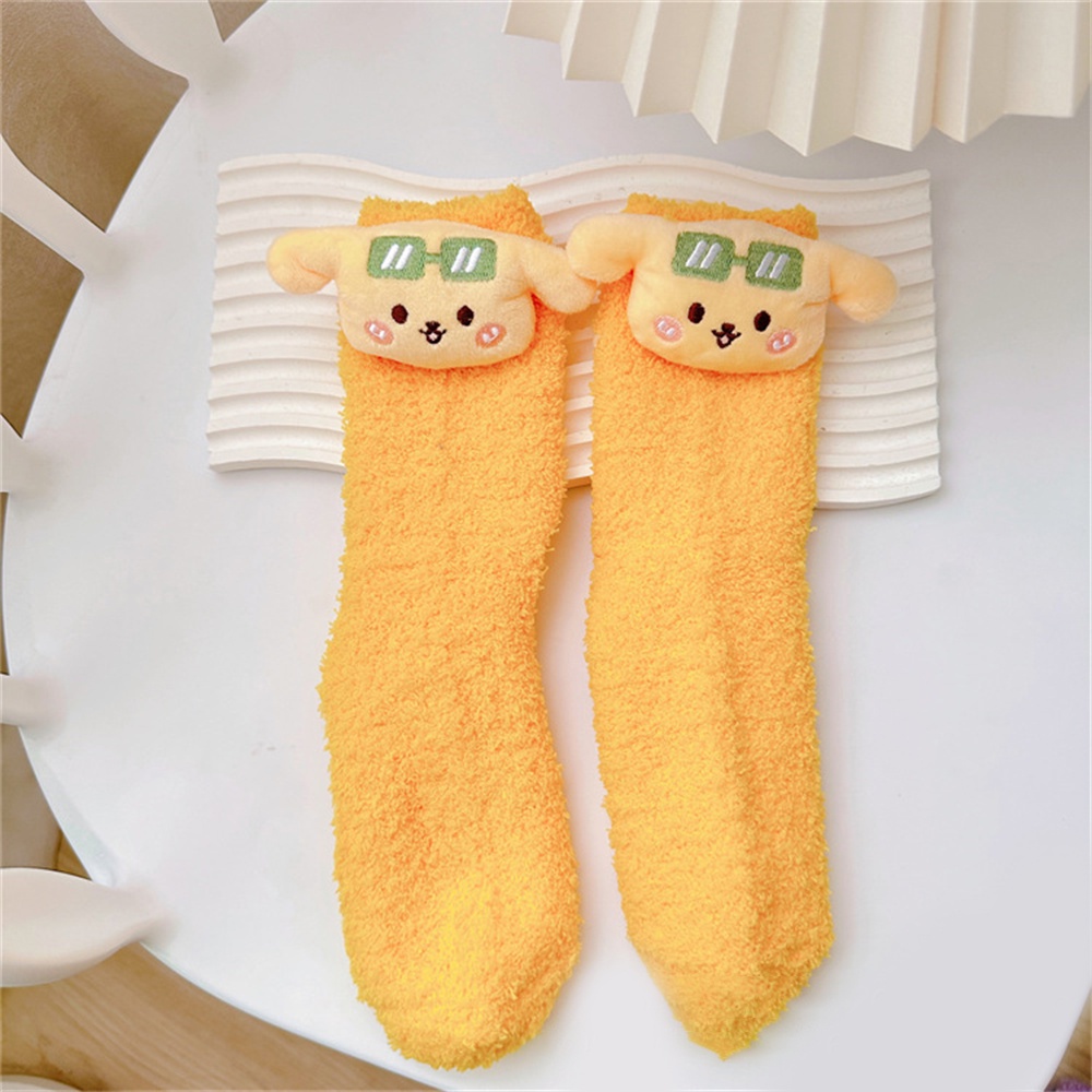 Kawaii Sanrio Kuromi Mymelody Cinnamoroll Pochacco Tất Nhung San Hô Tất đi Sàn Dày Giữ ấm Quà Tặng Giáng Sinh Cho Bé Gái.