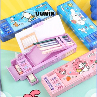 UUMIR Hộp Đựng Bút Chì Cơ Học Bằng Nhựa Hai Lớp Khóa Mật Khẩu Sức Chứa Lớn pochacco / kuromi / cinnamoroll / melody