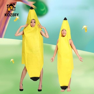 Bộ áo liền quần KOZEEY hóa trang quả chuối dễ thương cho người lớn và trẻ em