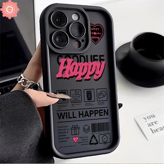 Graffiti Trái Tim Tình Yêu Chữ Cái Tiếng Anh HAPPYLabels Ốp Lưng Điện Thoại Tương Thích Cho IPhone 7Plus Air 16 17 15 13 14 11 12 Pro Max X XR 7 8 6S 15 6 Plus XS Max SE 2020 Soft Angel Eyes Cover