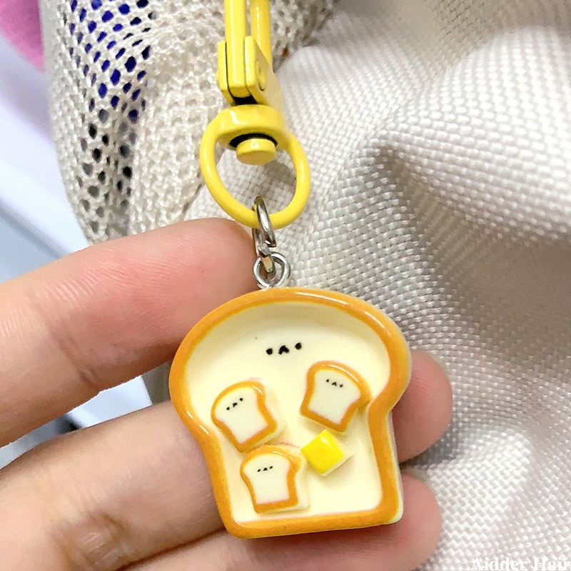 🍬🍬Móc Khóa Trang Trí Ba Lô / Túi Xách Hình Bánh Mì Trứng / Chuối Hoạt Hình Sáng Tạo Dễ Thương