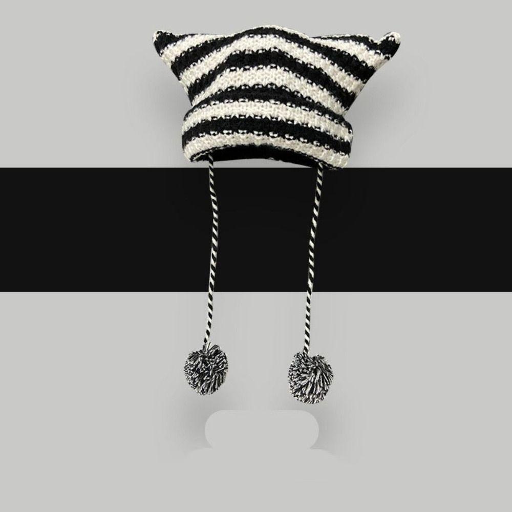 Mũ Len beanie Đính Quả Bông Dễ Thương y2k