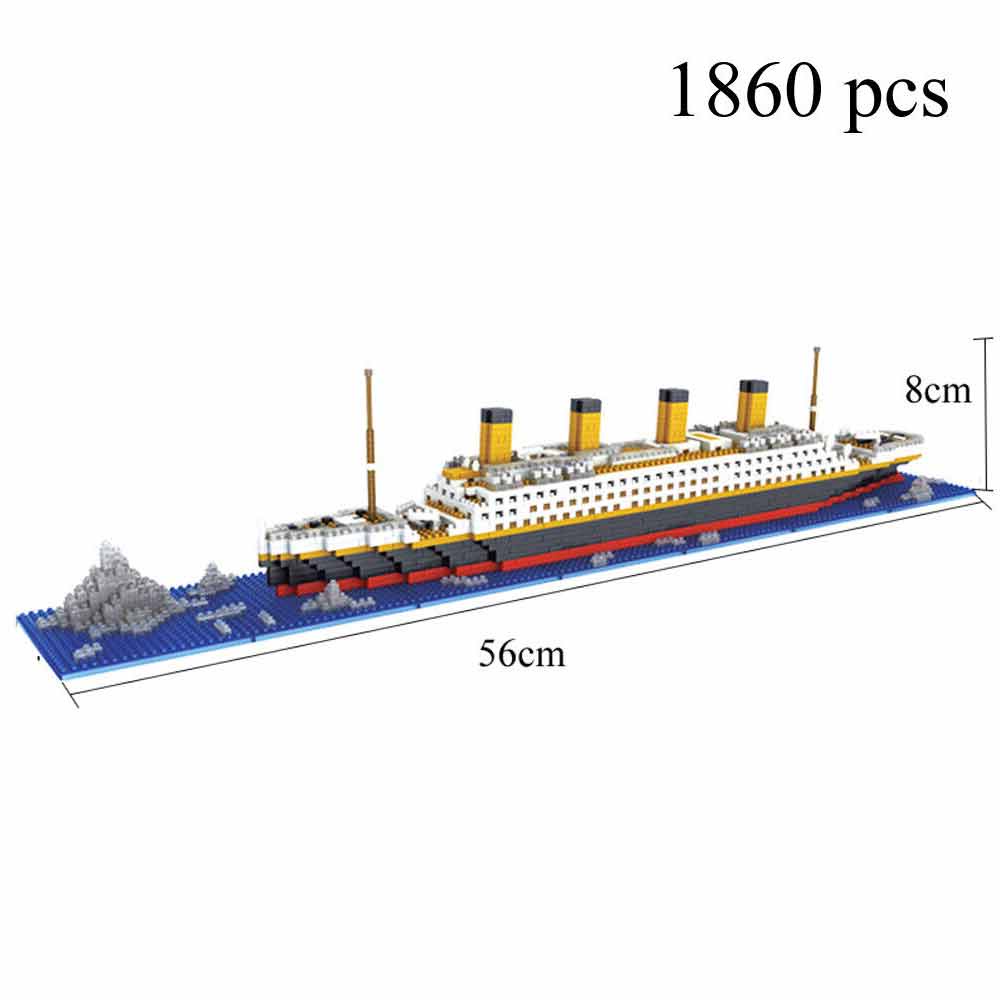 1860pcs/set Titanic ship nano DIY building block toy ship building block model mini children's toy gift