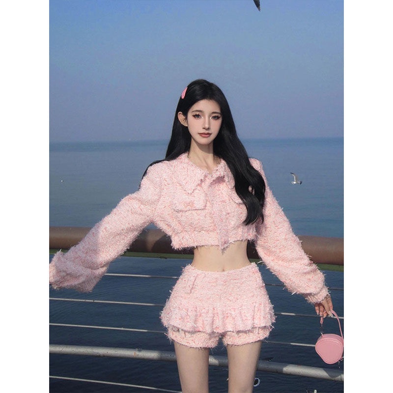 Set Áo Quần culottes Eo Cao Xếp Ly Thời Trang Thu Đông Phong Cách Mới Cho Nữ