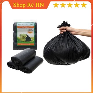 (combo 3 cuộn) Túi rác tự phân huỷ-Bao rác đen kích thước lớn 55x65cm