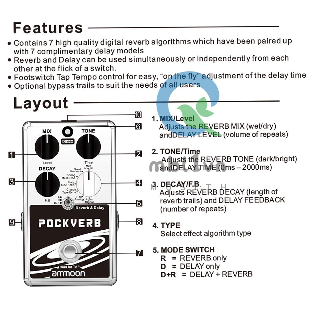 Bàn Đạp Hiệu Ứng Đàn guitar 7 Phím Bấm + 7 Hiệu Ứng Rơ Le