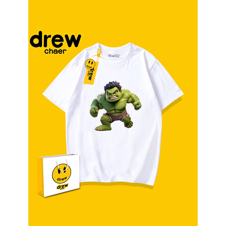 Marvel Áo Thun cotton Màu Xanh Lá In Họa Tiết Hoạt Hình Khổng Lồ Thời Trang Mùa Hè