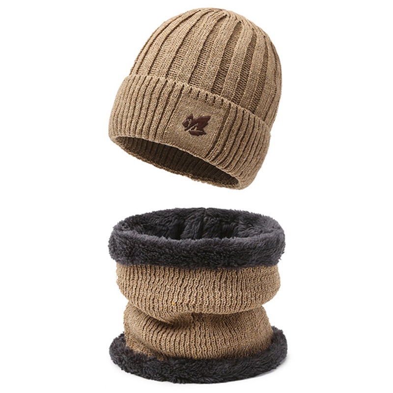 Deamos set Mũ Len Và Găng Tay Lót Lông Cừu Giữ Ấm Có Thể Chạm Màn Hình Cảm Ứng