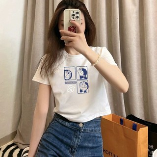 Áo thun nữ lửng croptop cotton chuẩn 100% hàng cao cấp local brand cổ tròn Emilyshop