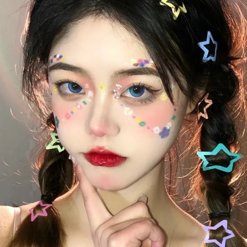 Bộ 10 / 20 / 30 / 40 / 50 Kẹp Tóc Kim Loại Hình Ngôi Sao Năm Cánh Nhiều Màu Sắc Kiểu Hàn Quốc y2k