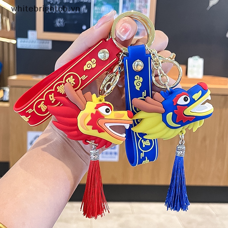 Móc Khóa Hình Đầu Rồng Trung Hoa 3d Bằng Nhựa pvc Phong Cách Hoạt Hình 2024