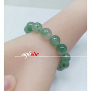  Vòng Tay Chuỗi Hạt Đá Ngọc Bích Màu Xanh Lá 10mm Phong Cách Trung Hoa Thời Trang 