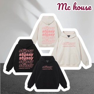 (Sale) Áo Hoodie Stu$$y 6 Line chữ hồng màu trắng/đen/xám tiêu - chất nỉ bông Hàn - Form Rộng Cao Cấp Dành Cho Nam Nữ