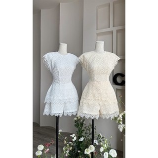 Set áo sát nách ren và quần short cocobebe
