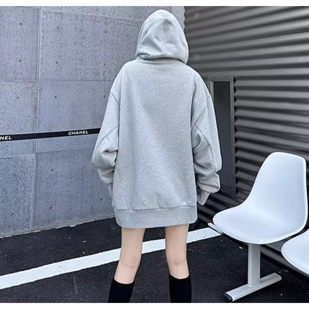 Đen Áo Khoác Hoodie Cổ Lọ Thời Trang Xuân Thu Cho Nam