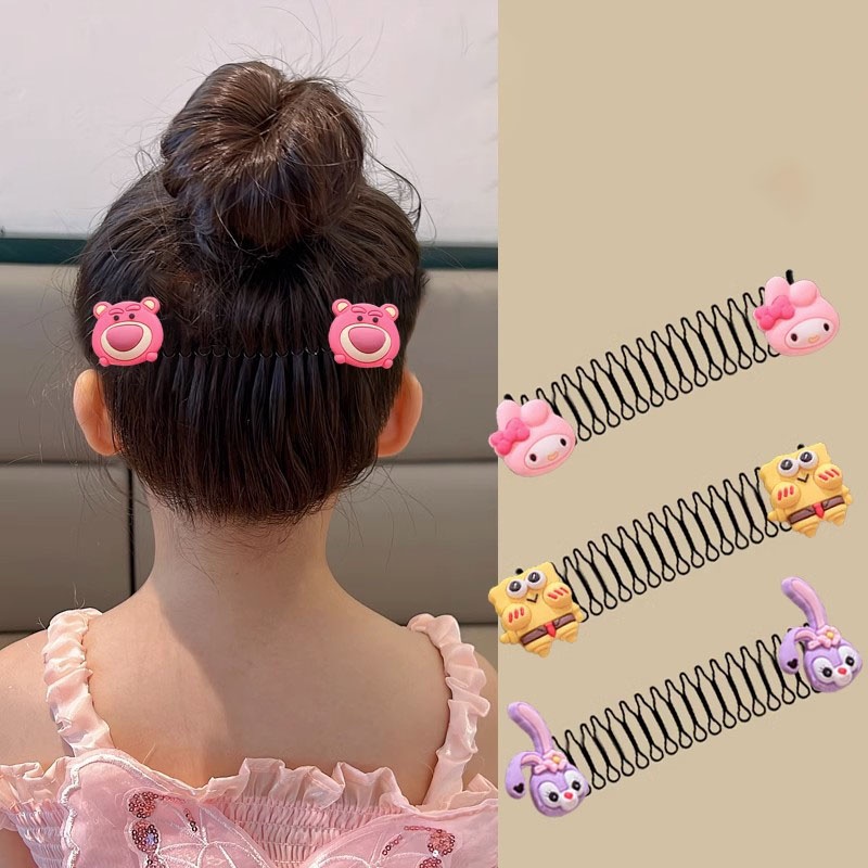 Cài tóc xước tóc bằng sắt co giãn giữ tóc con đính 2 mặt thú dễ thương CA46