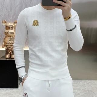 Áo Thun Nỉ Tay Dài Cổ Tròn Phong Cách Hàn Quốc Thời Trang Thu Đông Cho Nam