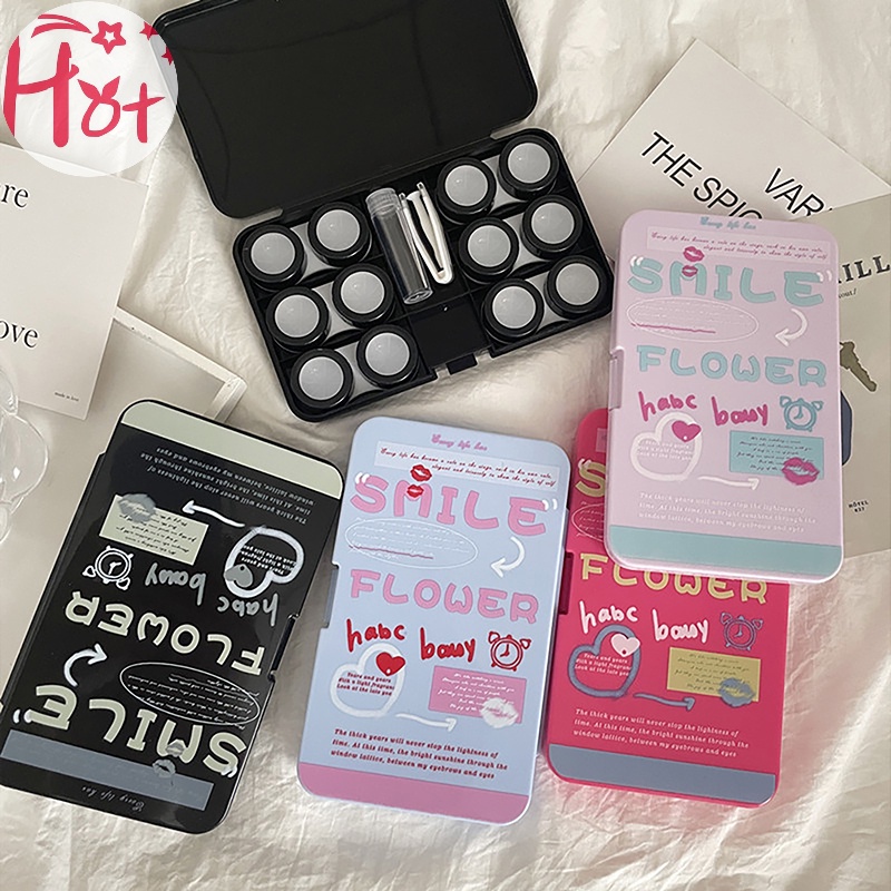 Jr Hộp Đựng Kính Áp Tròng In Chữ Đơn Giản Sáng Tạo