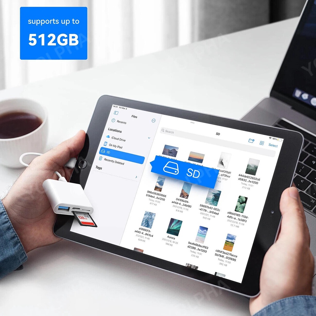 Đầu Đọc Thẻ Nhớ tf sd otg usb-c Cho iphone 15 pro max