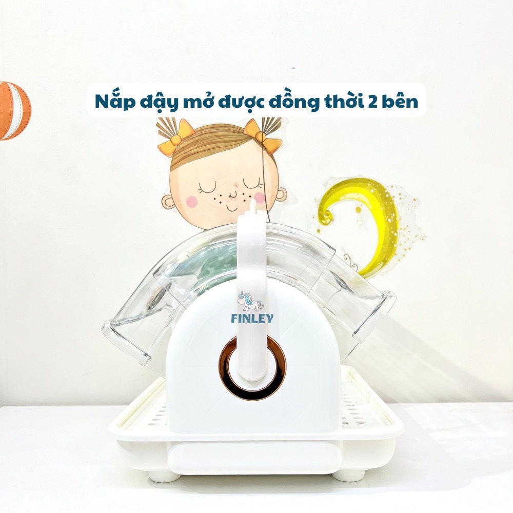 Úp bình sữa, khay úp bình đa năng có khay thoát nước và quai xách hình gấu vô cùng tiện lợi, OBAMA BABY