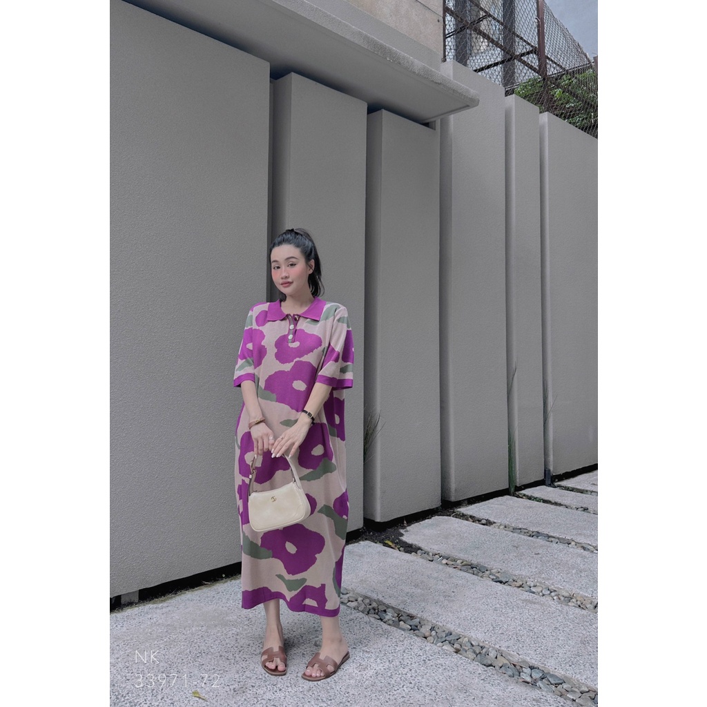 Váy mon.te hoa tím l.ouis 3 màu