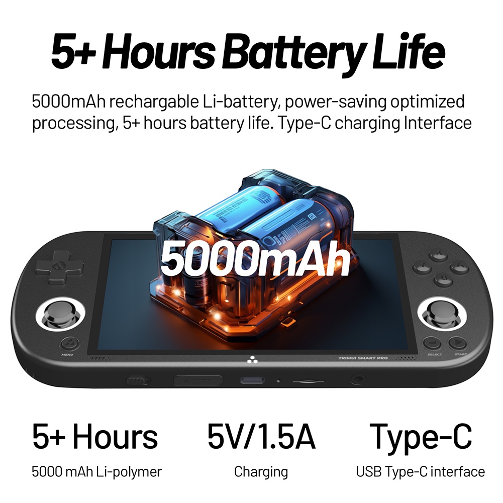 Trimui Máy Chơi game Cầm Tay 4.96 inch 10000 + game 5000mah 64 / 128 / 256gb