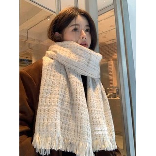 Khăn Choàng Cổ Họa Tiết Sọc Caro Phong Cách Hàn Quốc Dễ Phối Đồ Thời Trang Mùa Đông Cho Nữ