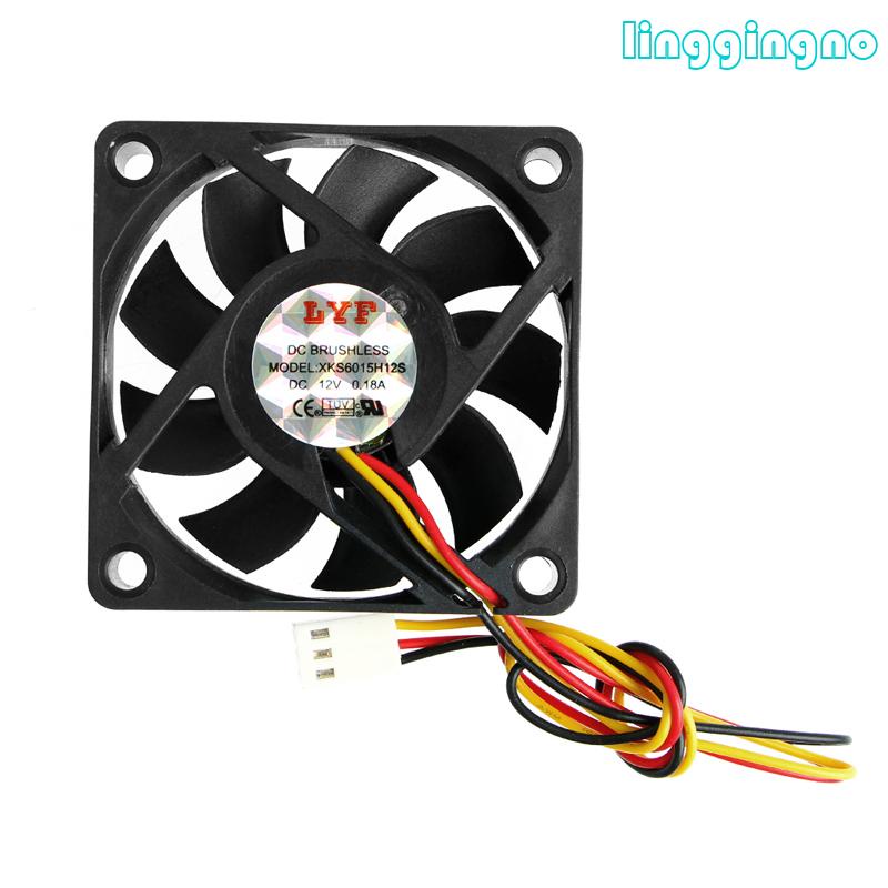 DC 12V 3-Pin 60x60x15mm PC Computer CPU System Sleeve-Bearing Cooling Fan 60