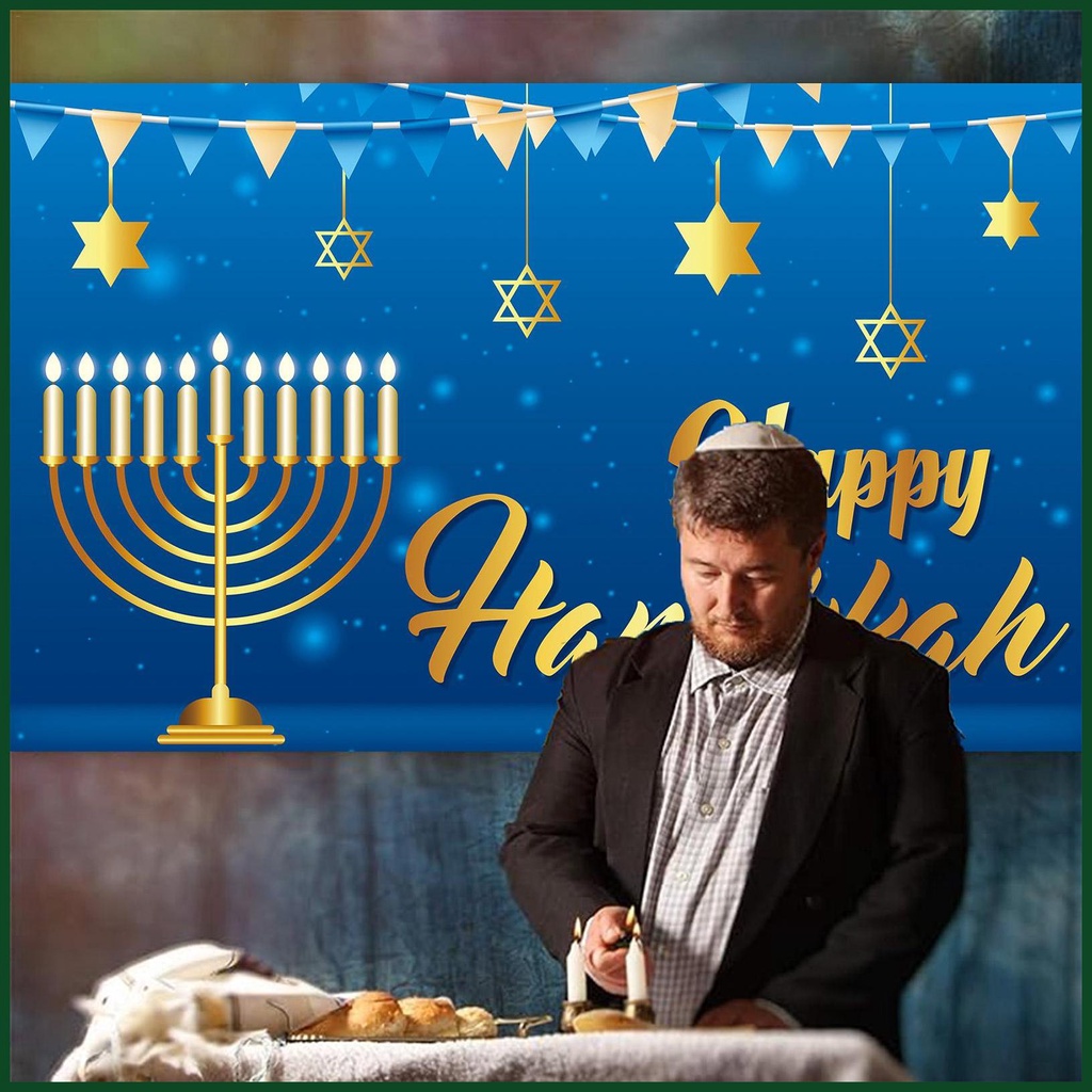Hanukkah Phụ Kiện Trang Trí Phông Nền Chụp Ảnh happy hanukkah Màu Xanh Dương