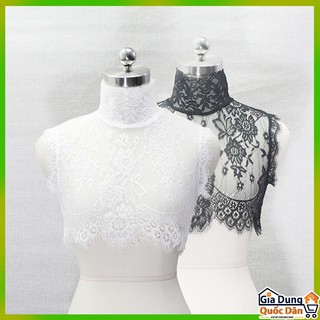 Áo ren cổ đứng phong cách Hàn Quốc,cổ áo trang trí áo sơ mi siêu xinh cho nữ