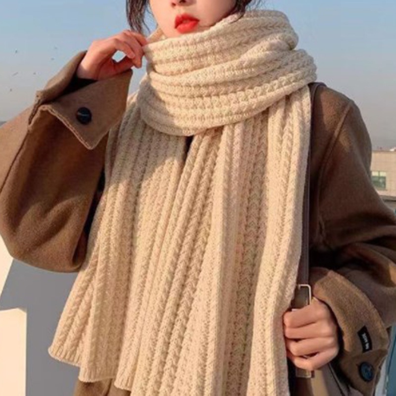 Khăn Choàng Len Trơn Dày Dặn Mềm Mại Ấm Áp Không Bị Xù Lông Cho Nam Và Nữ ryt