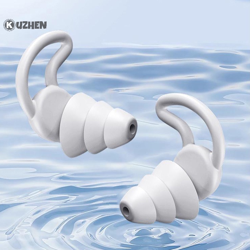 Kuzhen Nút Bịt Tai Silicon Cách Âm Chống Ồn Chống Thấm Nước Tiện Dụng Khi Ngủ