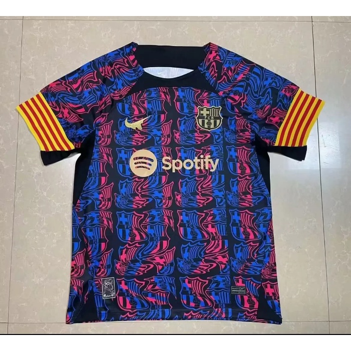 Bộ Đồ Đá Cuộn Phiên Bản Đặc Biệt jersey Phiên Bản fan 2324 barcelona pre match Cho Nam