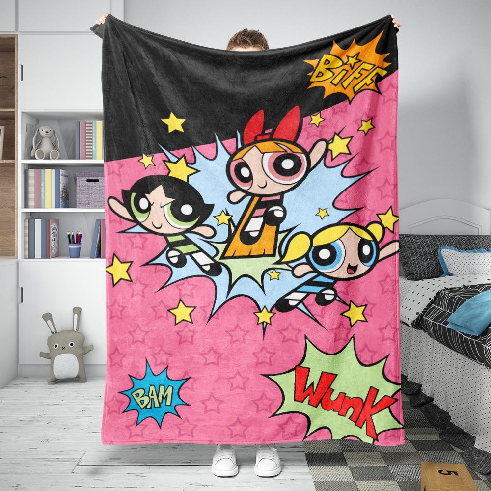 Hoạt Hình Chăn flannel Điều Hòa Không Khí In Hình powerpuff girls