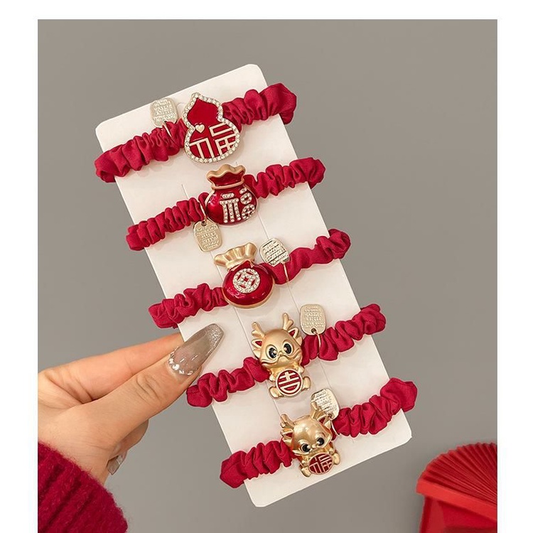 Dây Buộc Tóc Cao Su Co Giãn Hình Rồng Năm Mới 2024