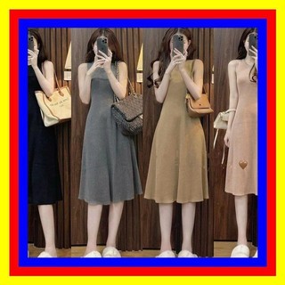 Đầm len gân sác nách - dáng dài xinh xắn CN118 len gân