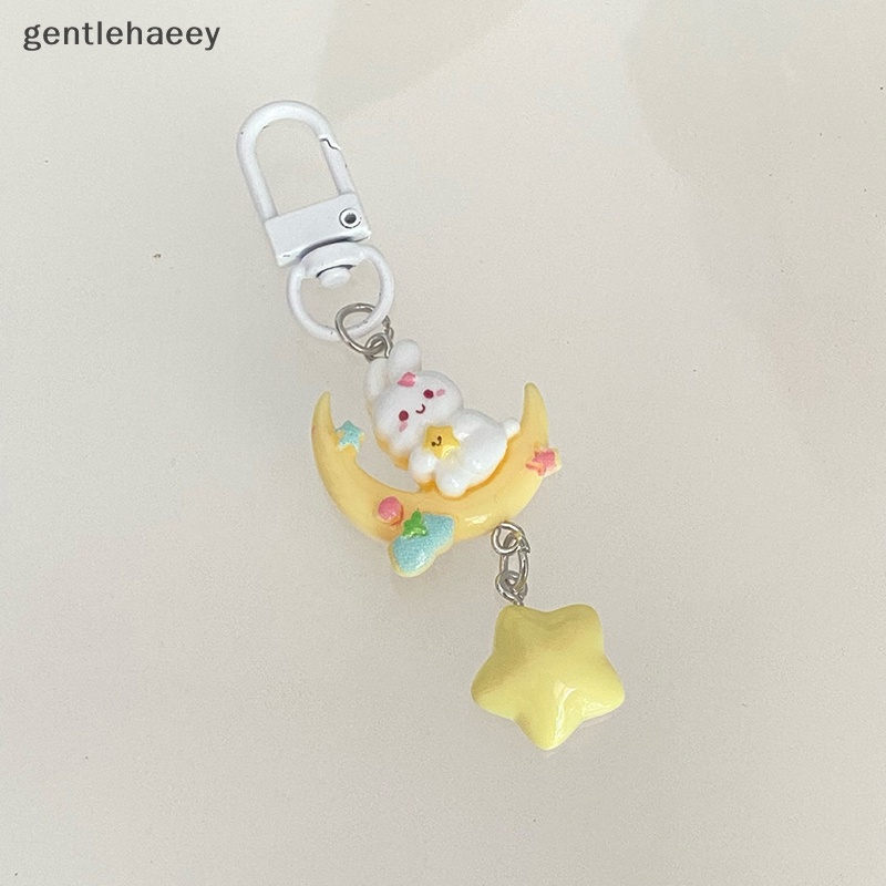 Gent Móc Khóa Thỏ Mặt Trăng Màu Vàng Kim Thời Trang Ngọt Ngào Dễ Thương Dành Cho Bạn Nữ / Túi Xách / Xe Hơi en