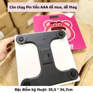 Cân điện tử gấu dâu có hiển thị nhiệt độ