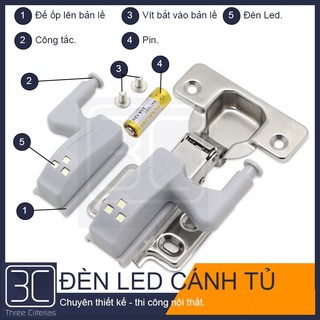 Đèn Led gắn bản lề tủ quần áo - Bật tắt khi đóng mở cửa .