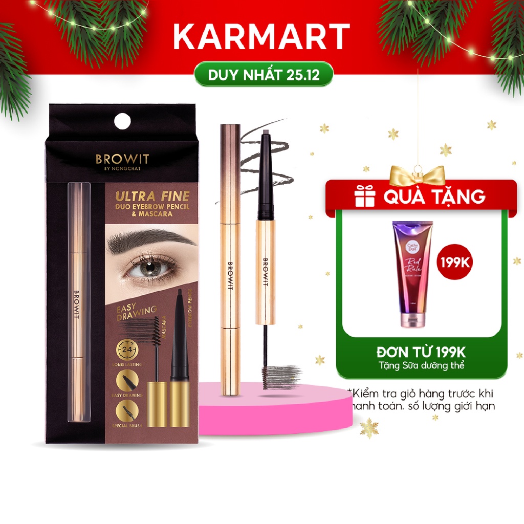 Chì kẻ mày và mascara 2 trong 1 Browit Ultra Fine Dou Eyebrow Pencil & Mascara