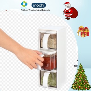 [FREESHIP] Bộ 3 đựng gia vị nhà bếp sang trọng bằng nhựa cao cấp chính hãng Inochi
