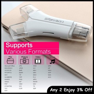 Zevaret Đầu Đọc Thẻ Nhớ sd & micro usb / usb type-c / usb 4 Trong 1 Cho iphone ipad mac & android
