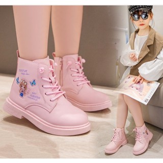 No.22 Bốt Cho Bé Gái Cổ Ngắn,  Boot Bé Gái Cổ Cao In Hình Công Chúa Cao Cấp Cho Bé 3 đến 10 Tuổi