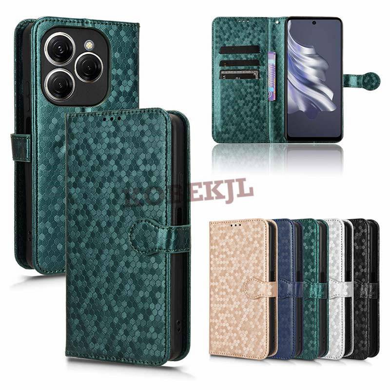 Ốp lưng Tecno Spark 20 Pro Flip Polka Dot Ví da PU Khe cắm thẻ Vỏ điện thoại cho Tecno Spark 20 Pro 