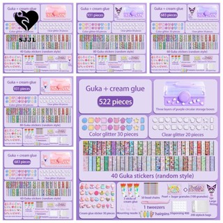 Bộ sticker goo diy làm móc khóa / thẻ goo / móc khóa thủ công cho bé gái