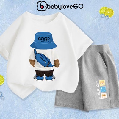 Đồ bộ bé trai bé gái BabyloveGO 2026 bộ thun cotton cho bé mềm mịn thoáng mát in hình độc đáo BAG51