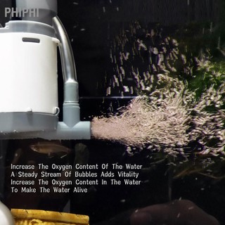 Phiphi 3 trong 1 lọc bể cá bơm êm máy sục khí oxy chìm với 4 ống hút có thể tháo rời